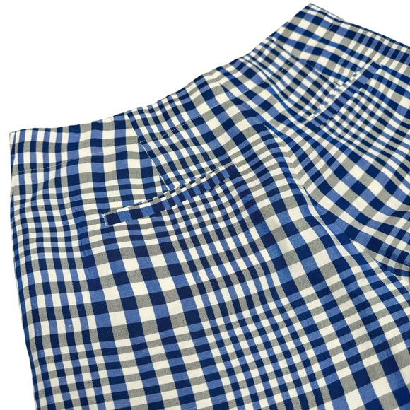 Theory Linen-Blend Checked Shorts NWOT 0 - Picture 12 of 13